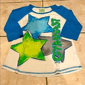 Justice 3/4 Length Sleeve Gymnast with Stars
